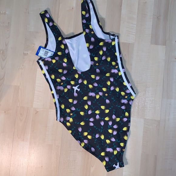ADIDAS Allover Print Bodysuit - Floral + 3 Stripes - Picture 6 of 12